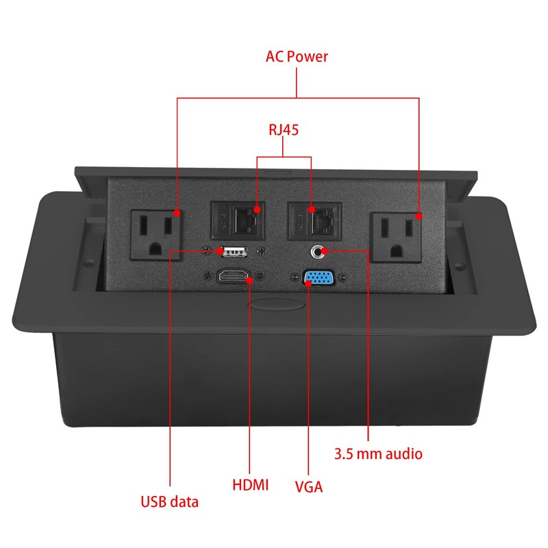 Table Pop up Power Strip Box Desktop Pop Up Outlet