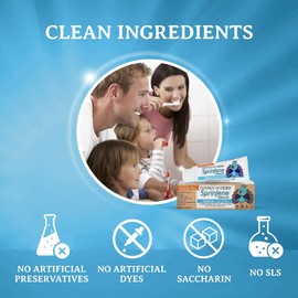 SprinJene Natural Children’s Toothpaste – Fluoride Free Vanilla Toothpaste for Toddlers & Kids – Gentle Safe Natural Formula with Patented Black Seed Oil & Zinc – Made in The USA (2 Pack)