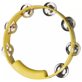 RhythmTech True Color Tambourine, Choose your style & color - Yellow Single Row 8"