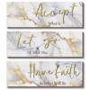 ONIZHITY 3 Pcs Large White and Gold Bathroom Decor White