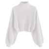 Zaful Women's turtleneck jumper, short jumper, long sleeve jumper sweater. - White, size: s