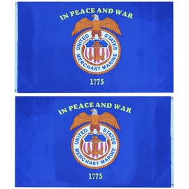 US Merchant Marine Premium Quality Heavy Duty 100D Double Sided Woven Poly Nylon Flag 3x5 3'x5' Flag Banner Grommets