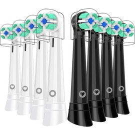 Replacement Toothbrush Heads Compatible with Oral-B iO Electric Toothbrush, for Oral B iO 10|6|7|9|8|5|4|3 Series（4 Black +4 White）