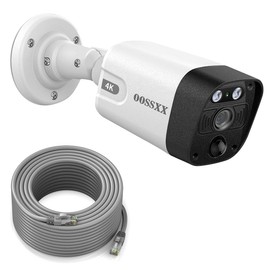 OOSSXX Wired POE Security Camera with AI Human Detection and Voice Recording - 5.0 Megapixels, IP67 Waterproof and Dustproof, Indoor and Outdoor Surveillance Camera System with Expandable POE Power