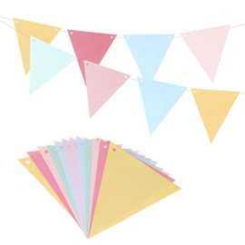 MECCANIXITY 16 Ft Multicolor Pennant Banner Flags String CardStock Triangle Hanging Triangle Bunting Flags for Festive, Wedding, Birthday Party Decorations