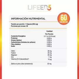 Vitamina Calcio Magnesio Zinc Fósforo Lifeed Inmune Sabor