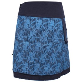 Vishes - Alternative Clothing - Women's Wrap Skirt with Press Studs Lace Flowers, Black-Turquoise