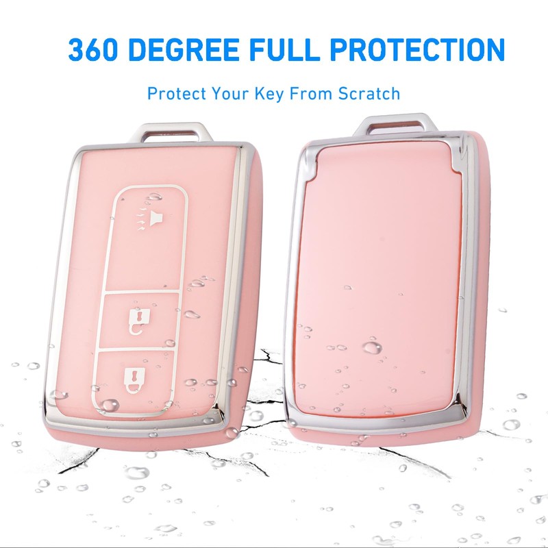 Flensent Key Fob Cover with Keychain for Toyota Prius 2004