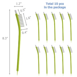 EIKS Paquete de 10 cepillos de limpieza para exprimidores, cepillos de limpieza profunda multiusos para exprimidor, parte inferior de botellas, platos, fregadero, ollas, sartenes, ducha, azulejos