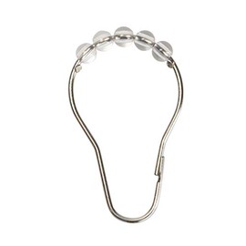 Bath Bliss 12 Pack Carabiner Shower Curtain Roller Rings | Easy to Open | Easy Glide | Bathroom | Chrome