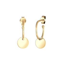 Elli Earrings Circle Hoop Earrings Geo Disc Trend 925 Silver, Silver