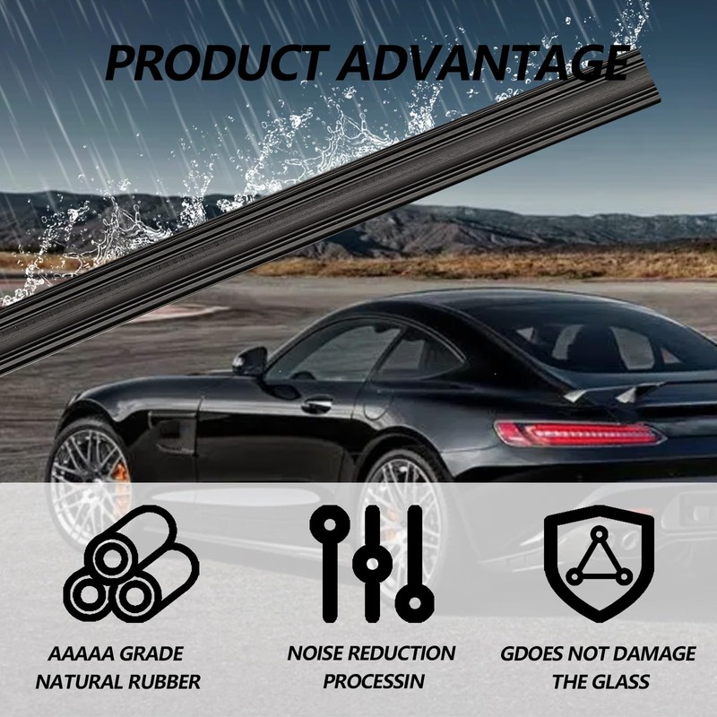 ZOKYUYS 4 PCS Windshield Wiper Rubber Strips, DIY Car Frameless