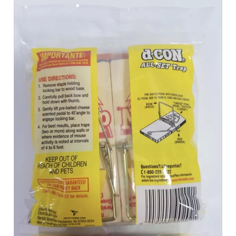 d-con (2) d-Con All Set 4pk Wood Pre Baited Mouse