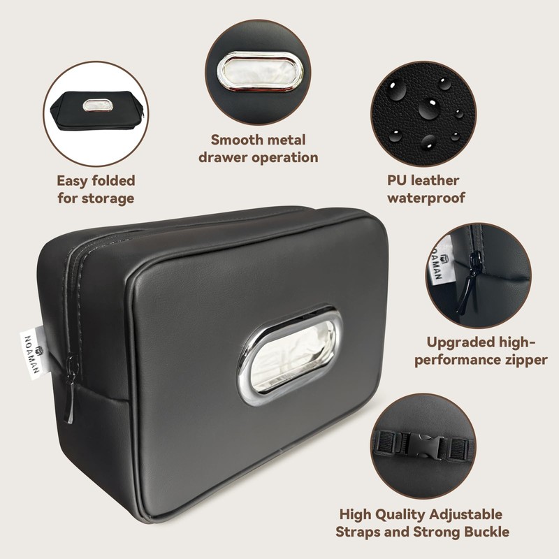 Noaman Upgraded Large Car Tissue Holder Premium PU Leather Tissues