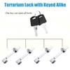 Litensh Terrarium Lock with Key, Sliding Blade Saw Lock, Rack