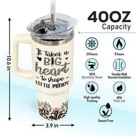 GOOLERY Teacher Gifts for Women, Teacher Appreciation Gifts for Women - Valentines Gift for Teachers Women, Best Teacher Gifts Ideas - Teacher Valentines Day Gifts, Teacher Tumbler - Teacher Cup 40Oz