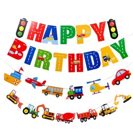 Paready Birthday Decoration, Car, Vehicle, Garland, Birthday Decoration Set, Decoration, Happy Birthday, Work Car, Construction, Decoration, Decoration Set, Half Birthday, 100 Days Celebration, Interior, Boys, Kids (Vehicle Set)