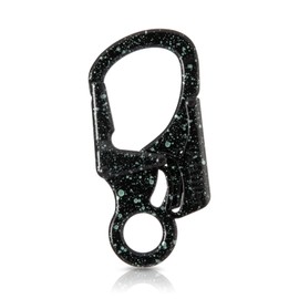 Ahiller Carabiner Keychain Clips, 3" Zinc Alloy Double Lock D Ring Key Chain Caribeaner for Home Rv Camping Fishing [Black Green-1P]