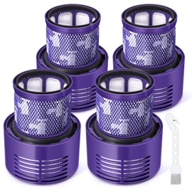 KNOWOM 4 Pack V10 Filter for Dyson, Vacuum Filter Replacement for Dyson V10 Cyclone Series Absolute Animal Motorhead Total Clean, Washable and Reusable, Part# 969082-01