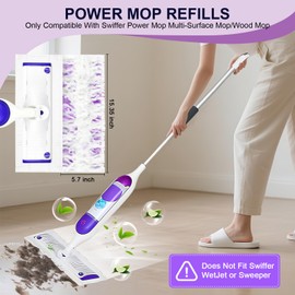 32 Count Disposable Power Mop Pads for Swiffer Power Mop Pads, 5X Cleaning Power Mop Refills, Unscented 14-Layer Thickened Wood Mop Refill Pads for Surface Floor Cleaning