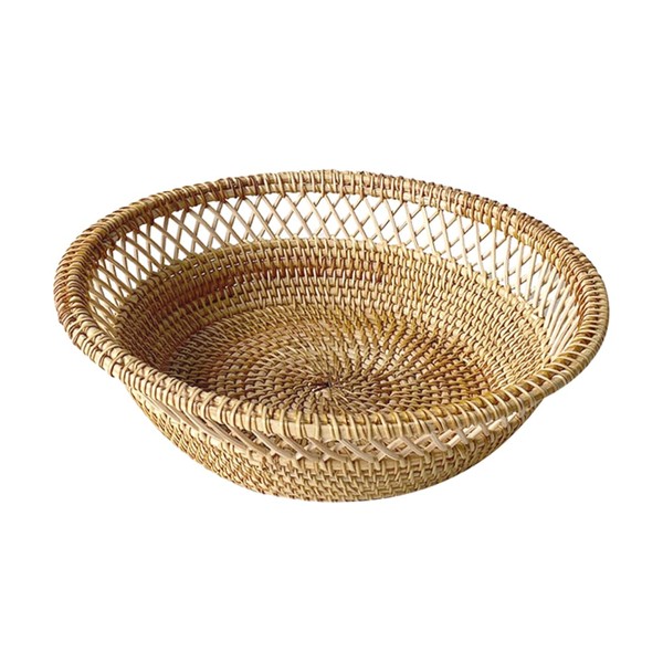 MAGICLULU Woven Round Bread Basket for Serving Rattan Fruit and