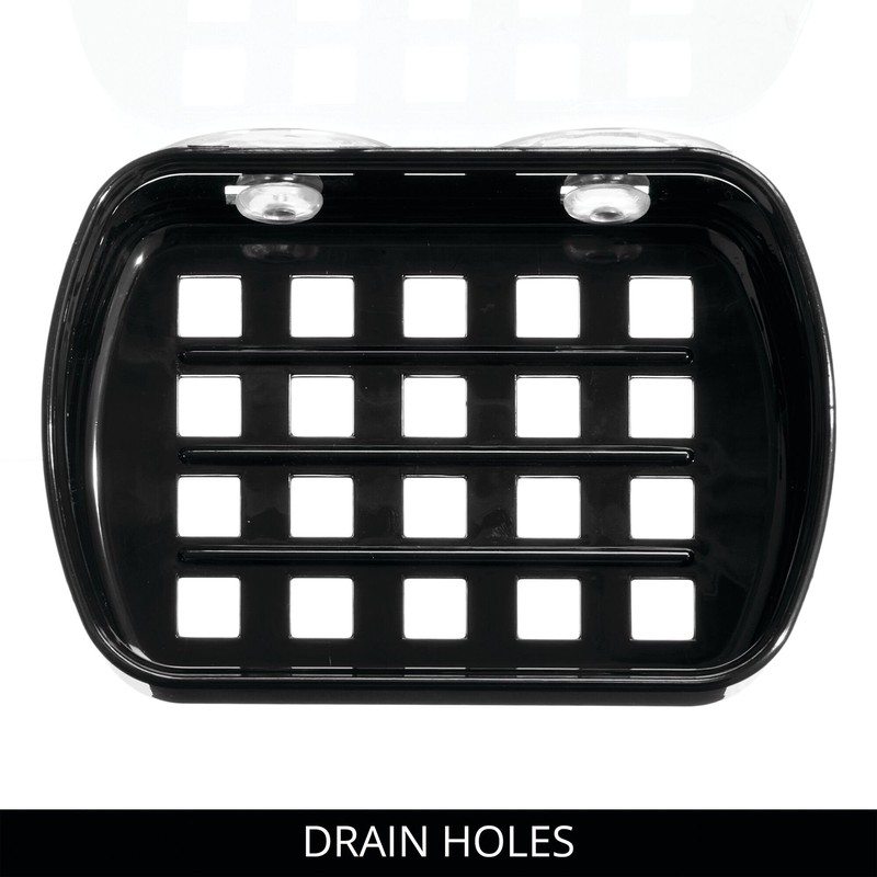 iDesign Suction Cup Soap Dish for Shower - Black