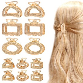 Paquete de 12 mini pinzas para el pelo de metal para mujeres, mamás, esposas, hijas, niñas y novias, pinzas para el pelo medianas para cabello largo, pequeños y bonitos regalos para mujeres con