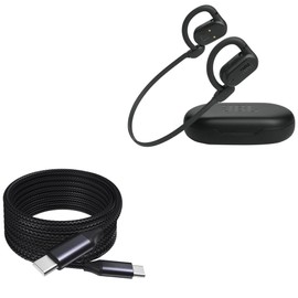 BoxWave Cable Compatible with JBL SoundGear Sense - DirectSync PD Cable (10ft) - USB-C to USB-C (100W), Long Type C Braided Nylon Alloy Fast Charge - Jet Black