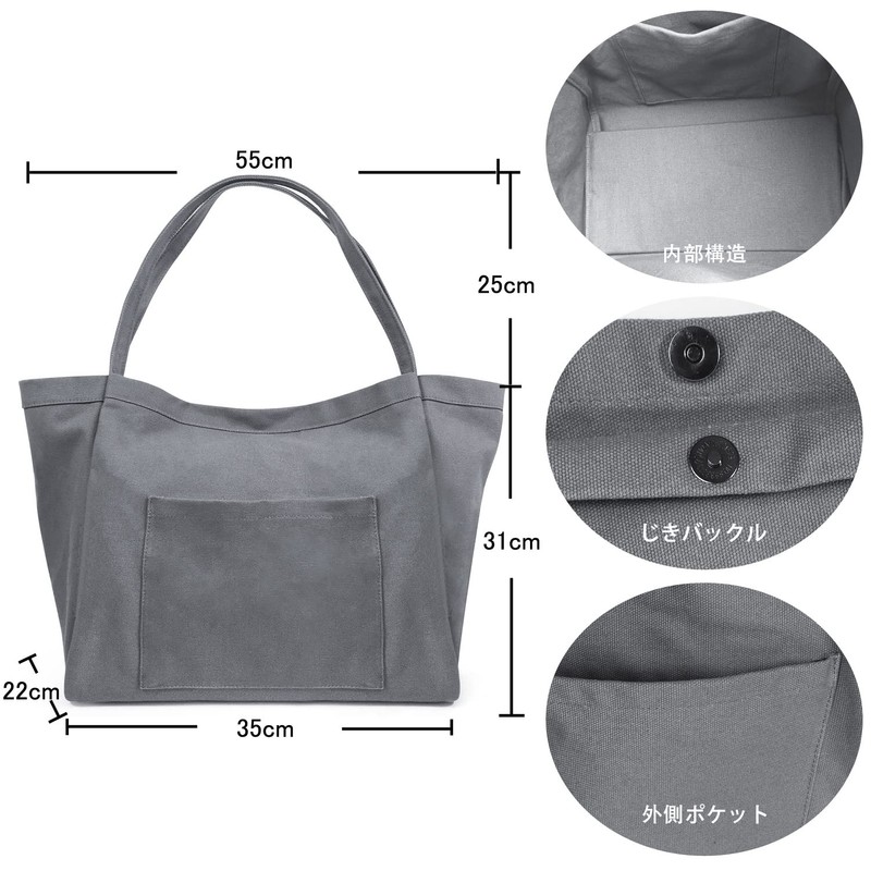 TLDIHO Tote Bag, Mother's Bag, Large Size, Canvas, Shoulder Bag,