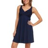 Flora Nikrooz FN Women's 2 Pack Lace Chemise (Navy, Medium)