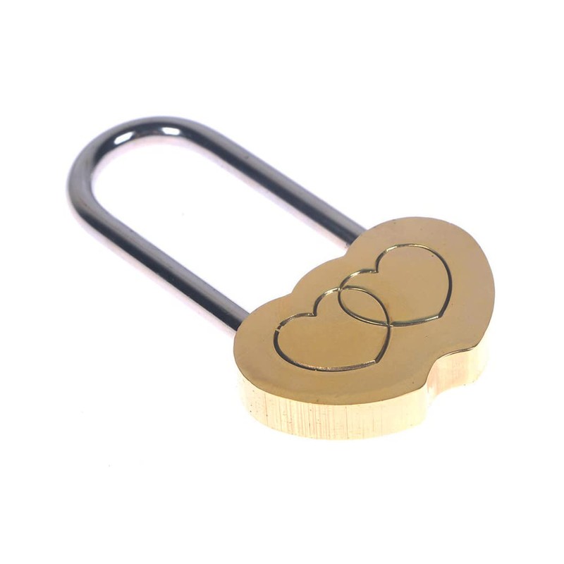 4PCS 50MM Engraved Padlock Double Heart Shaped Lock for Wedding