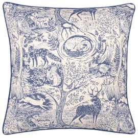 furn. Winter Woods Animal Chenille Cushion Cover, Midnight