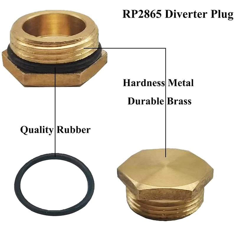 2 Pack RP2865 Push-Button Diverter Plug, Brass Plug for Faucet