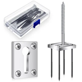 Shimeyao 2 Sets Newel Post Fastener Newel Post Mounting Kit Wood Handrail Installation Hardware Works on Finished Floors, Stairs, Ceramic Tile and Concrete, Rectangular