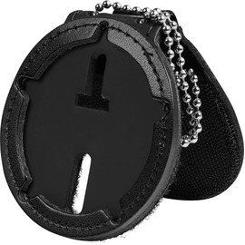 Perfect Fit Cook County Sheriff’s Office Police Badge Holder with Neck Chain and Belt Clip (Cutout PF-745) Black Leather