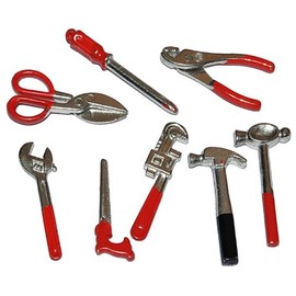 alles-meine.de GmbH Miniature 8-Piece Tool Set for Dollhouse Scale 1:12 for Dollhouse Dollhouse Dolls Kitchen Tool Box for Gnome