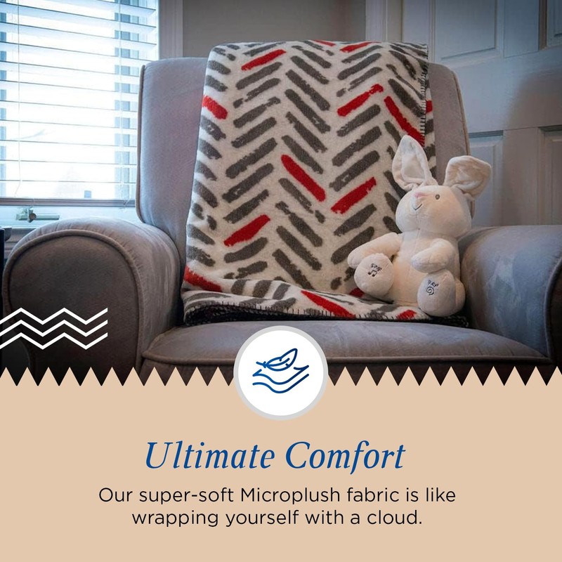 Denali Super Cozy Modern Plaid - Throw Blankets with Orange