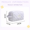 Kintiva Quilted Cotton Makeup Bag Travel, Portable Toiletry Cosmetic Pouch