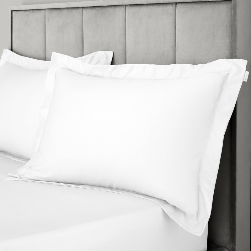 400 Thread Count Cotton Sateen Oxford Pillowcase Pair White