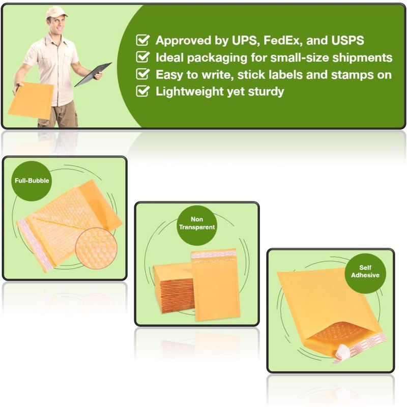 NaXew Padded Envelopes A4, with Easy Tear Strip Peel +