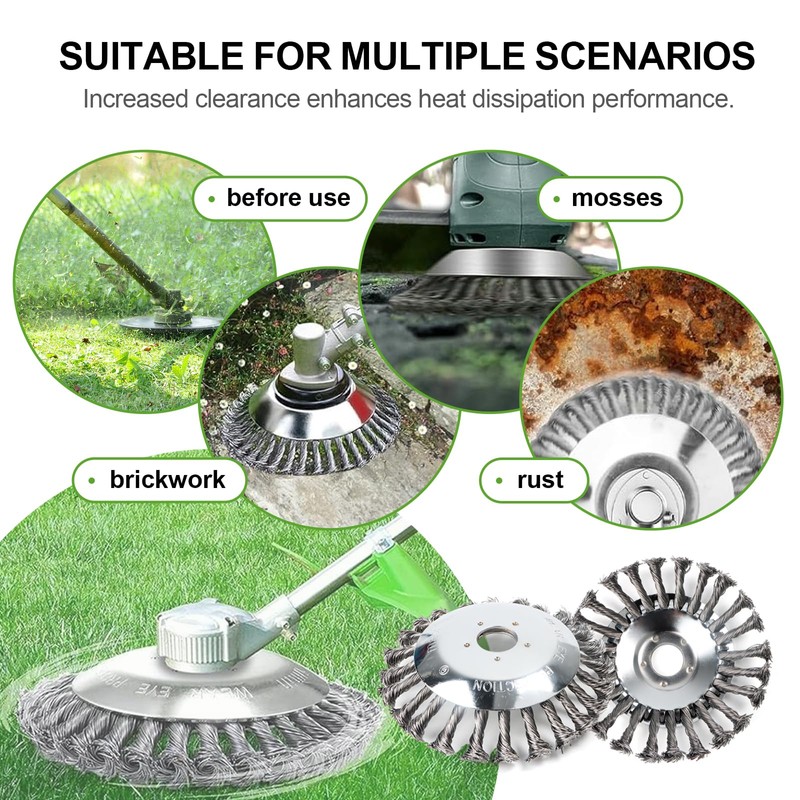 Professional Weed Brush for Brush Cutter, Replacement Weed Brush with