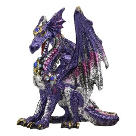 Ebros Small Purple Rain Armored Midnight Dragon Statue 4.5" High Fantasy Prehistoric Dungeons and Dragons Warrior Slayer Dark Knight Collectible Figurine