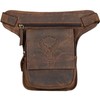 MDM Leather Leg Bag, Motorcycle Waist Bag with Eagle Embossing,