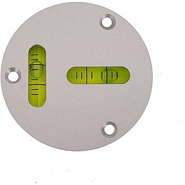XMLEI High precision aluminum alloy-Metal round horizontal bubble T-type two-way level instrument metal level diameter 60mm accuracy 5 ′ / 2mm (silvery), A15886