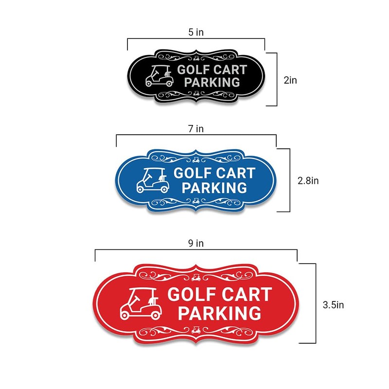 Signs ByLITA Designer Golf Cart Parking Sign (Black Gold) -