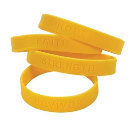Fun Express - Yellow Awareness Sayings Bracelet - Jewelry - Bracelets - Rubber Bracelets - 24 Pieces