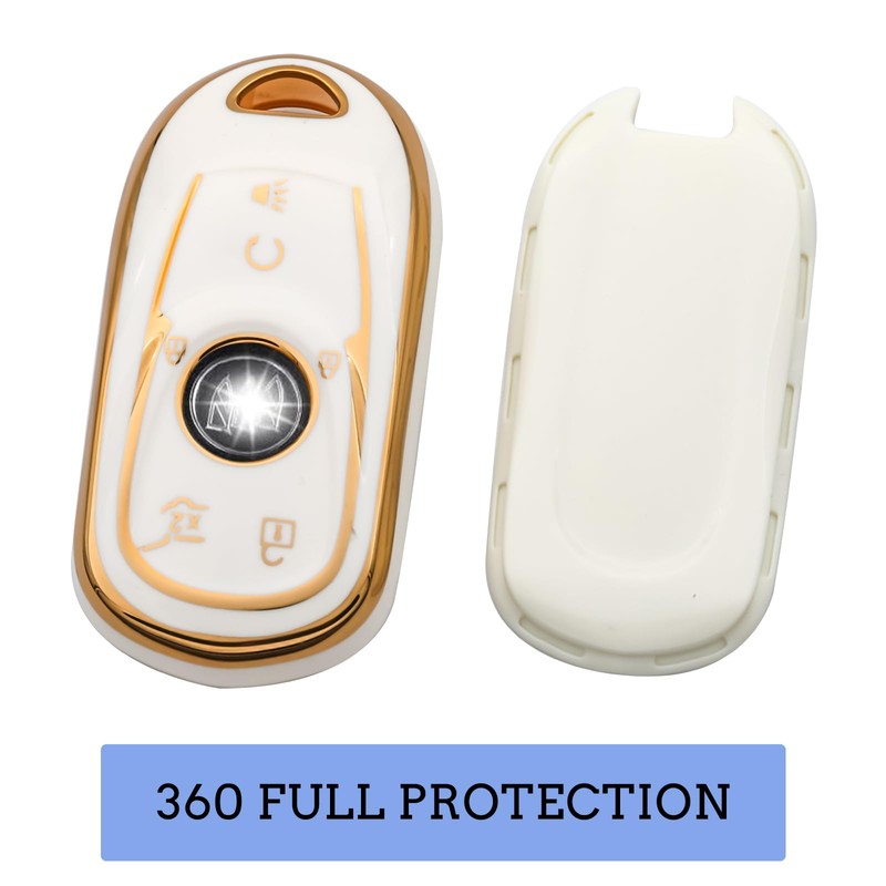 LEERLY Key Fob Cover for Buick Accessories, White