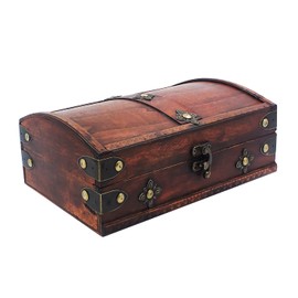 Schwäbische Albumfabrik Retro Wooden Treasure Chest Pirate Box Approx. 25 x 15 x 9 cm