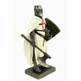 Joh. Vogler GmbH German Templar Knight with Axe + Shield 18 cm Templar Knight Templar Cross Decorative Sculpture