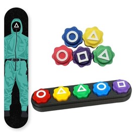 Traditional Korean Gonggi Game Set with Colorful Shapes – Hand-Eye Coordination and Fun Skill Game for All Ages – Green Compact Travel Size Toy for Kids & Adults.